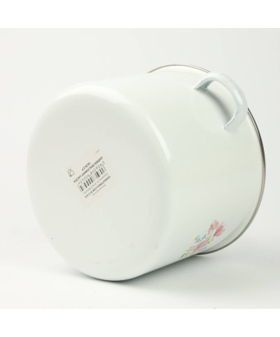 Garnek emaliowany z plastikową pokrywą Łączka 18cm/2,7L