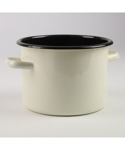 Garnek emaliowany beżowy gładki 3l