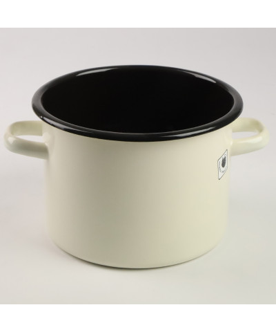 Garnek emaliowany beżowy gładki 3l