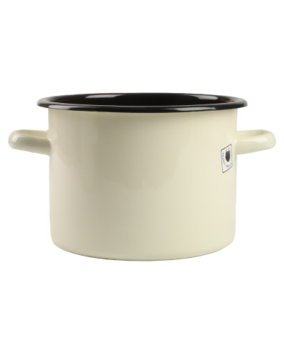 Garnek emaliowany beżowy gładki 3l