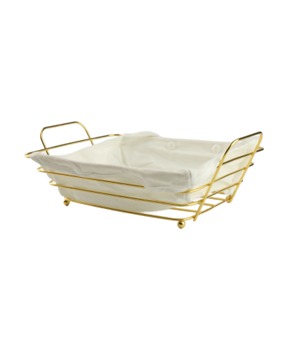 Koszyk kosz na pieczywo chleb prostokątny biało złoty