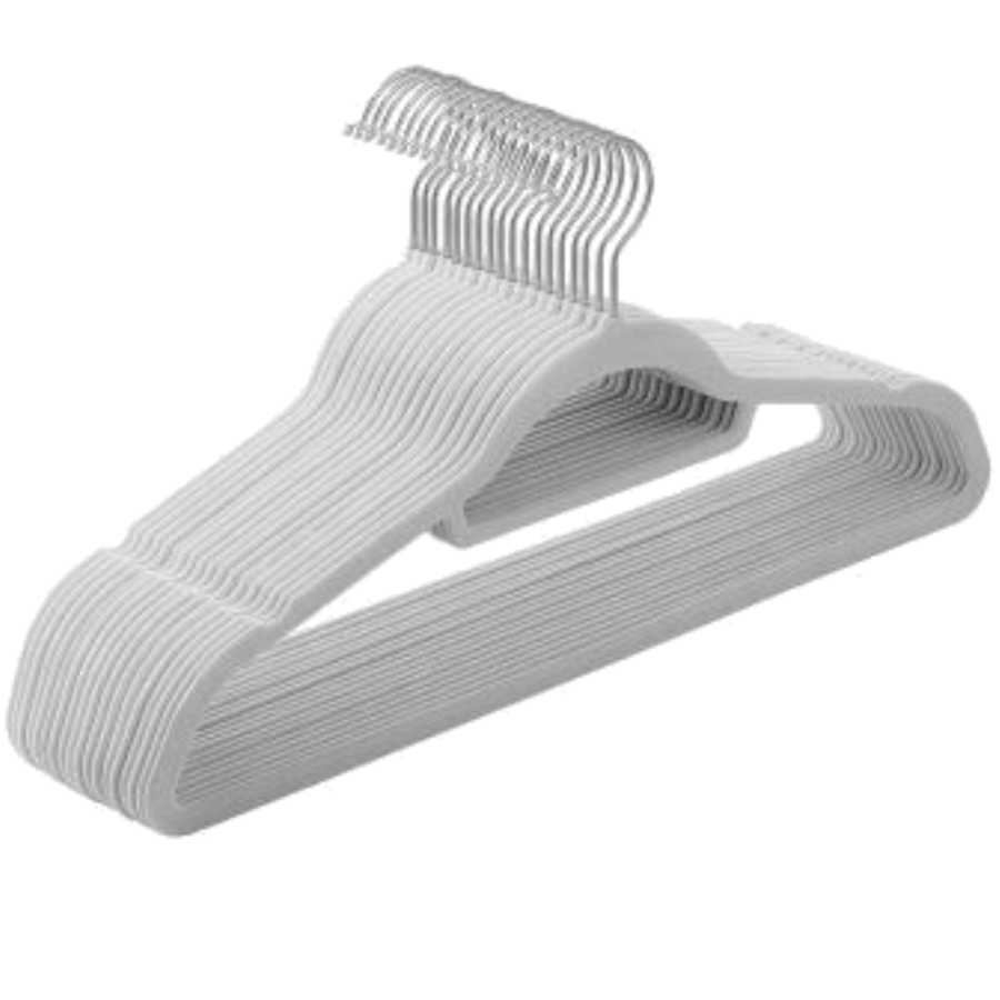 Komplet wieszaków welurowych 10 szt szare