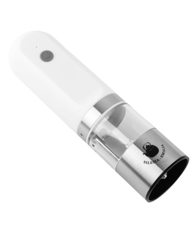 Elektryczny młynek do soli i pieprzu biały Silesia Emalia