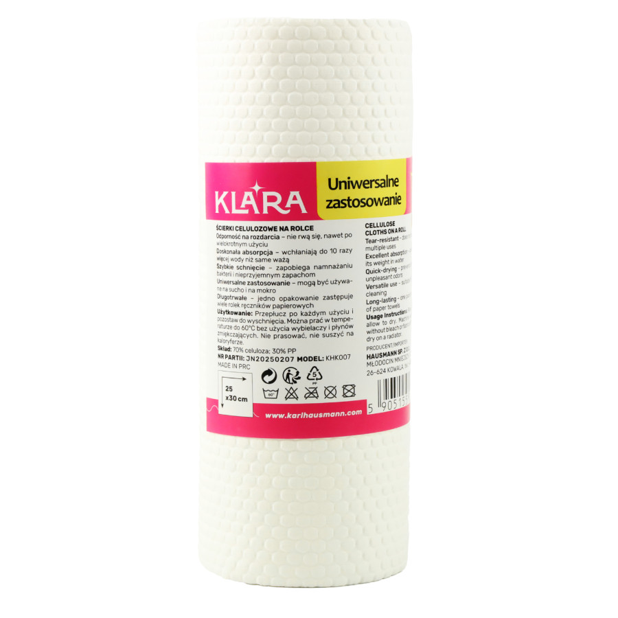 Ścierki celulozowe na rolce 60 SZT KLARA
