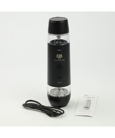 Elektryczny młynek do soli i pieprzu 2w1 czarny