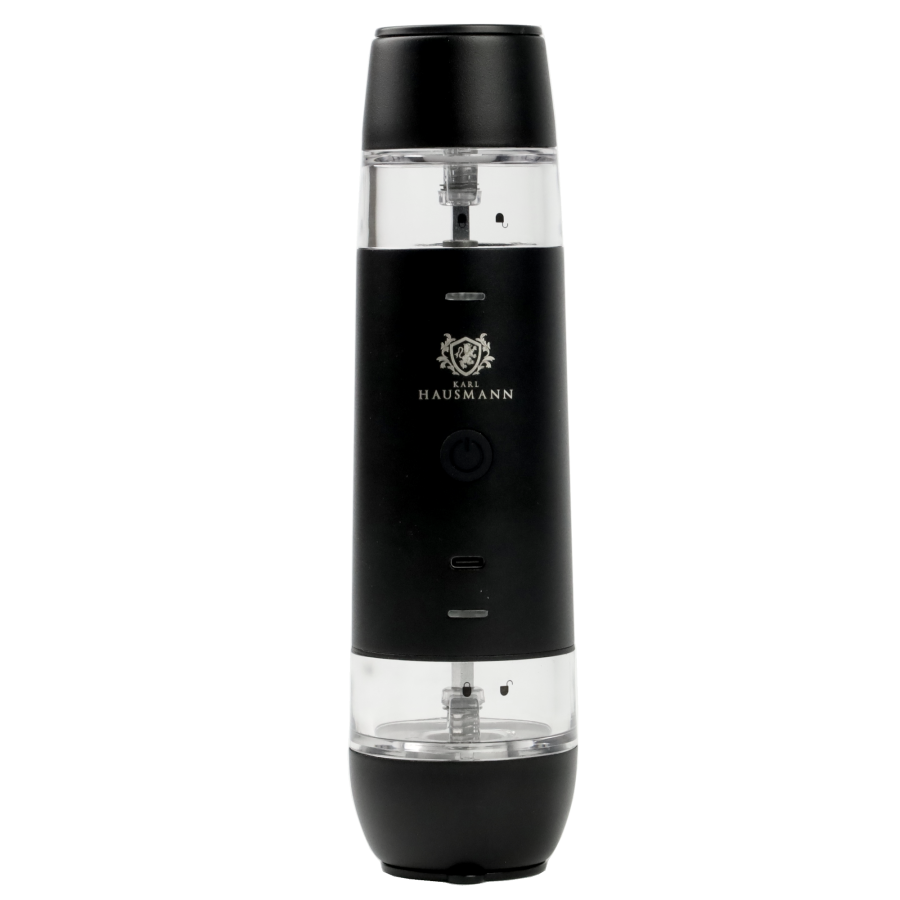 Elektryczny młynek do soli i pieprzu 2w1 czarny