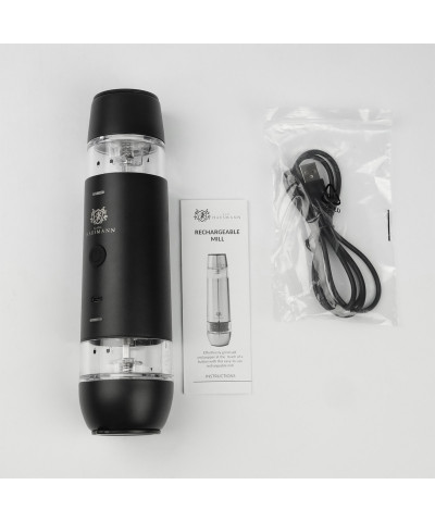 Elektryczny młynek do soli i pieprzu 2w1 czarny