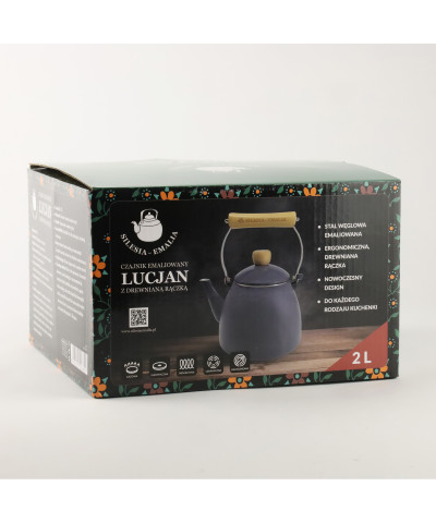 Czajnik emaliowany LUCJAN 2l Szary