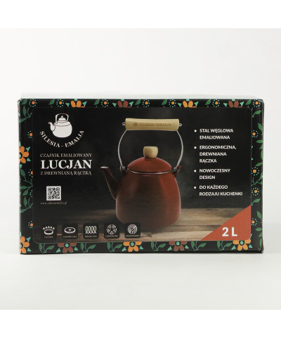 Czajnik emaliowany LUCJAN 2l Czerwony