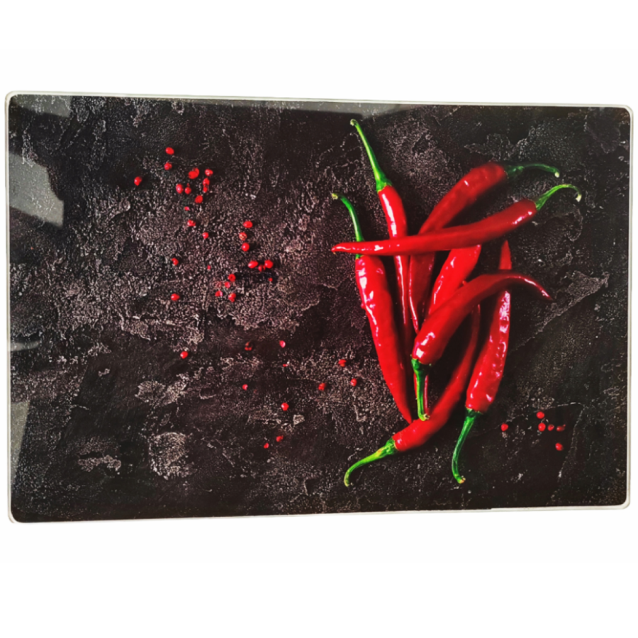 Deska szklana  30x40 cm papryczki