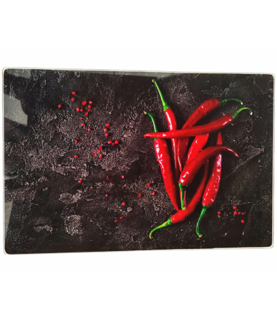 Deska szklana  30x40 cm papryczki