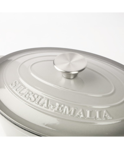 Brytfanna żeliwna emaliowana szara 29cm Ludwika