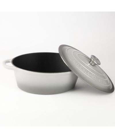 Brytfanna żeliwna emaliowana szara 29cm Ludwika