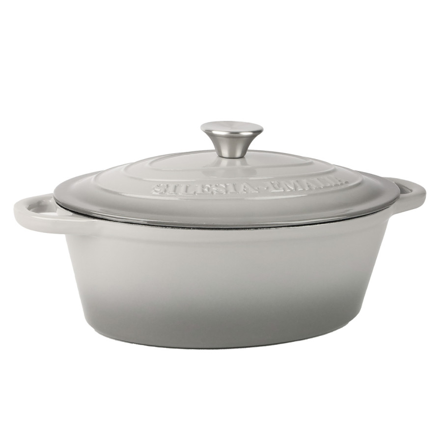 Brytfanna żeliwna emaliowana szara 29cm Ludwika