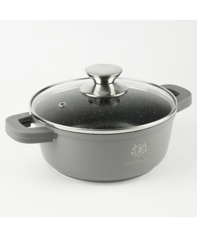 Garnek aluminiowy GRANT z pokrywą okrągły 2,3l