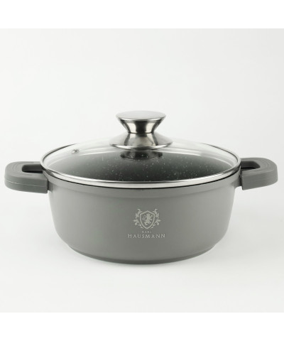 Garnek aluminiowy GRANT z pokrywą okrągły 2,3l