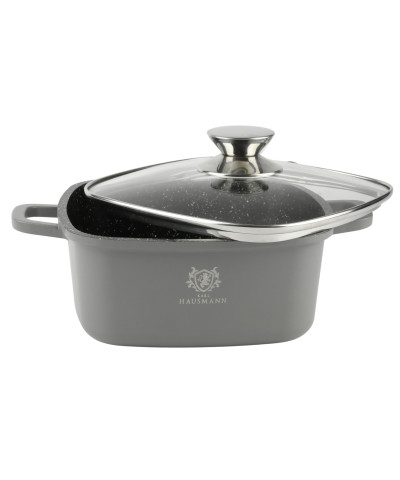 Garnek aluminiowy GRANT z pokrywą kwadratowy 2,3l