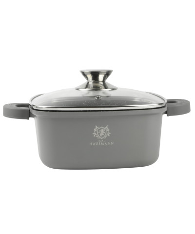 Garnek aluminiowy GRANT z pokrywą kwadratowy 2,3l