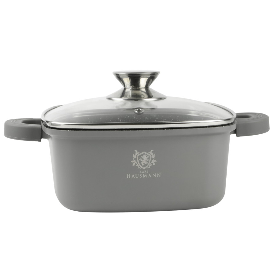 Garnek aluminiowy GRANT z pokrywą kwadratowy 6,5l