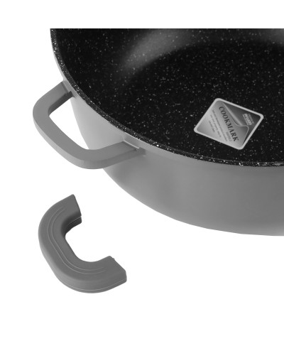 Garnek aluminiowy GRANT z pokrywą okrągły 4,5l