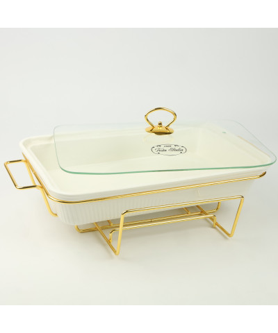 Naczynie z podgrzewaczem 3l prostokątne białe