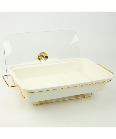 Naczynie z podgrzewaczem 2l prostokątne białe