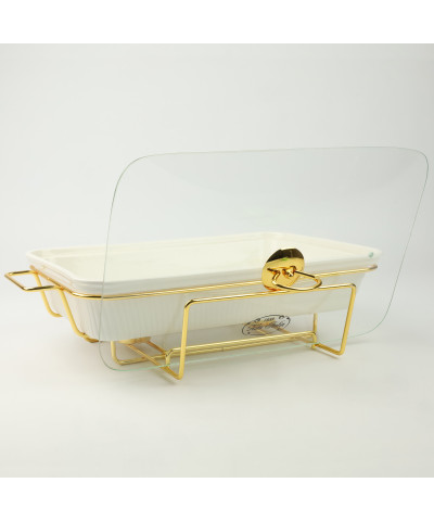 Naczynie z podgrzewaczem 2l prostokątne białe