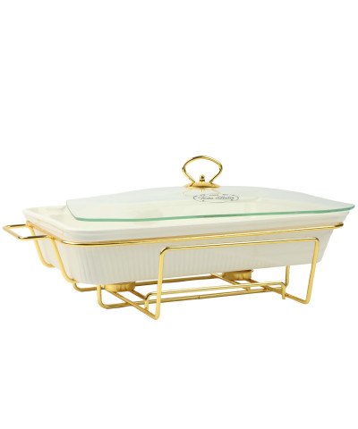 Naczynie z podgrzewaczem 2l prostokątne białe