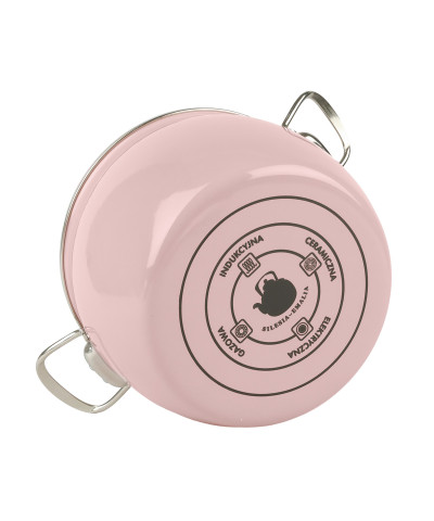 Garnek emaliowany różowy MARYNA 3L