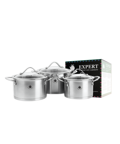 Komplet garnków ze stali nierdzewnej EXPERT 6-częściowy