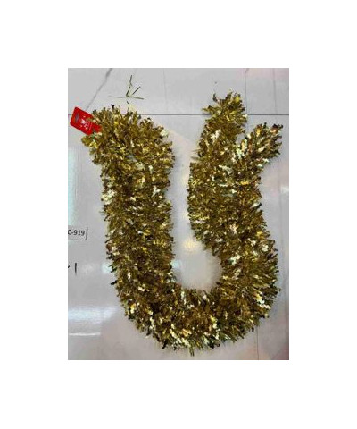 Łańcuch choinkowy złoty 9 cm, długość 2 m