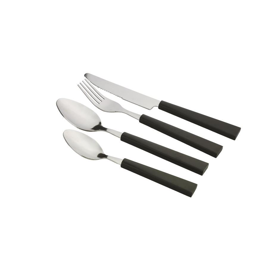 Komplet sztućców SUNNY 24-elementowy czarny