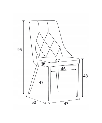 Krzesło tapicerowane RETRO szary welur metalowe nogi