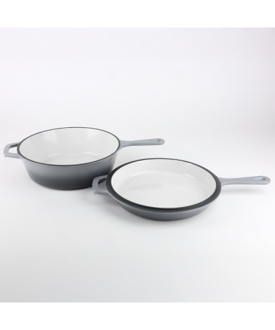 Patelnia żeliwna ELŻBIETA emaliowana rondel garnek 2W1 26,5cm