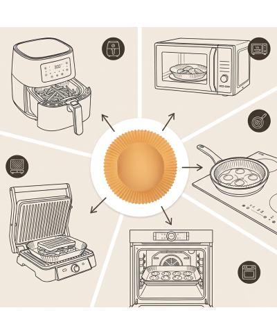 Wkłady papierowe okrągłe do Air Fryera – 50 sztuk