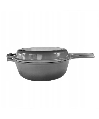 Patelnia żeliwna ELŻBIETA emaliowana rondel garnek 2W1 26,5cm