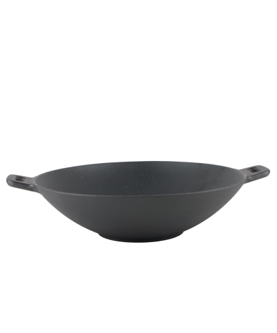 Patelnia żeliwna GŁĘBOKI WOK z dwoma rączkami 30 cm