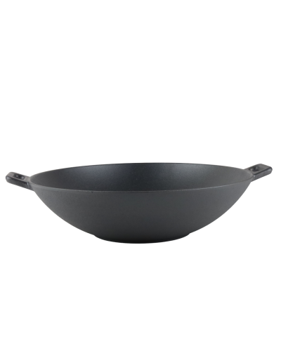 Patelnia żeliwna GŁĘBOKI WOK z dwoma rączkami 37 cm