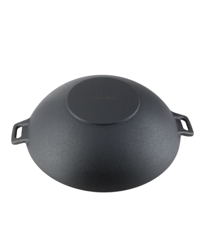 Patelnia żeliwna GŁĘBOKI WOK z dwoma rączkami 37 cm