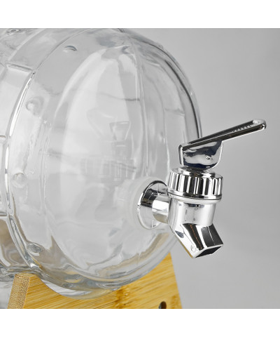 Beczułka 3l z kranikiem beczka szklana na stojaku napojów bimbru nalewek