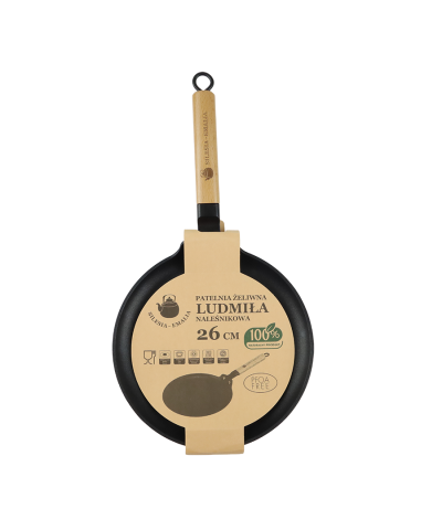 Patelnia do naleśników żeliwna nieprzywierająca indukcja gaz non-stick 26 cm