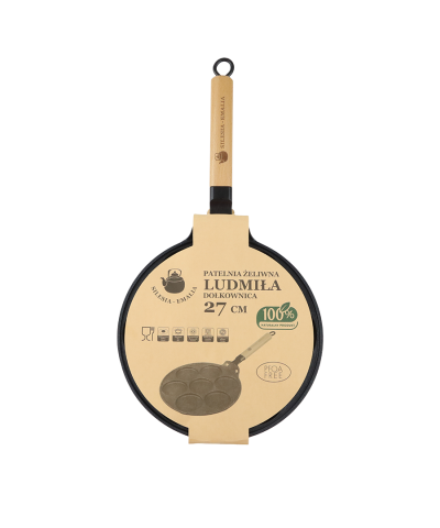 Patelnia żeliwna dołkownica ludmiła 27cm pancake placki indukcja