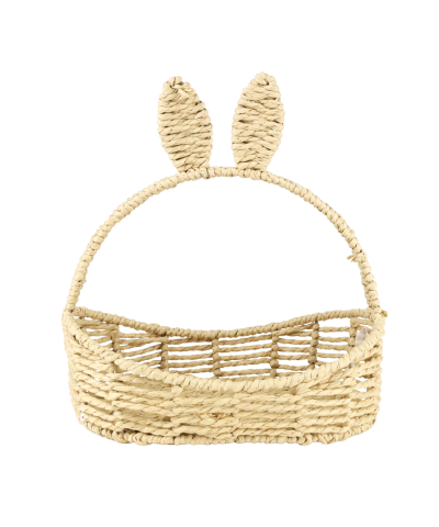 Koszyk Wielkanocny z uszami - sznur rafia kremowy
