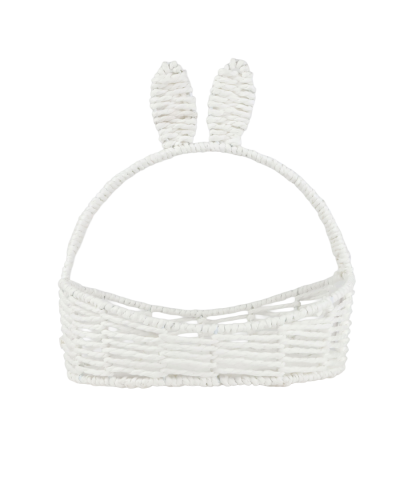 Koszyk Wielkanocny z uszami - sznur rafia biały